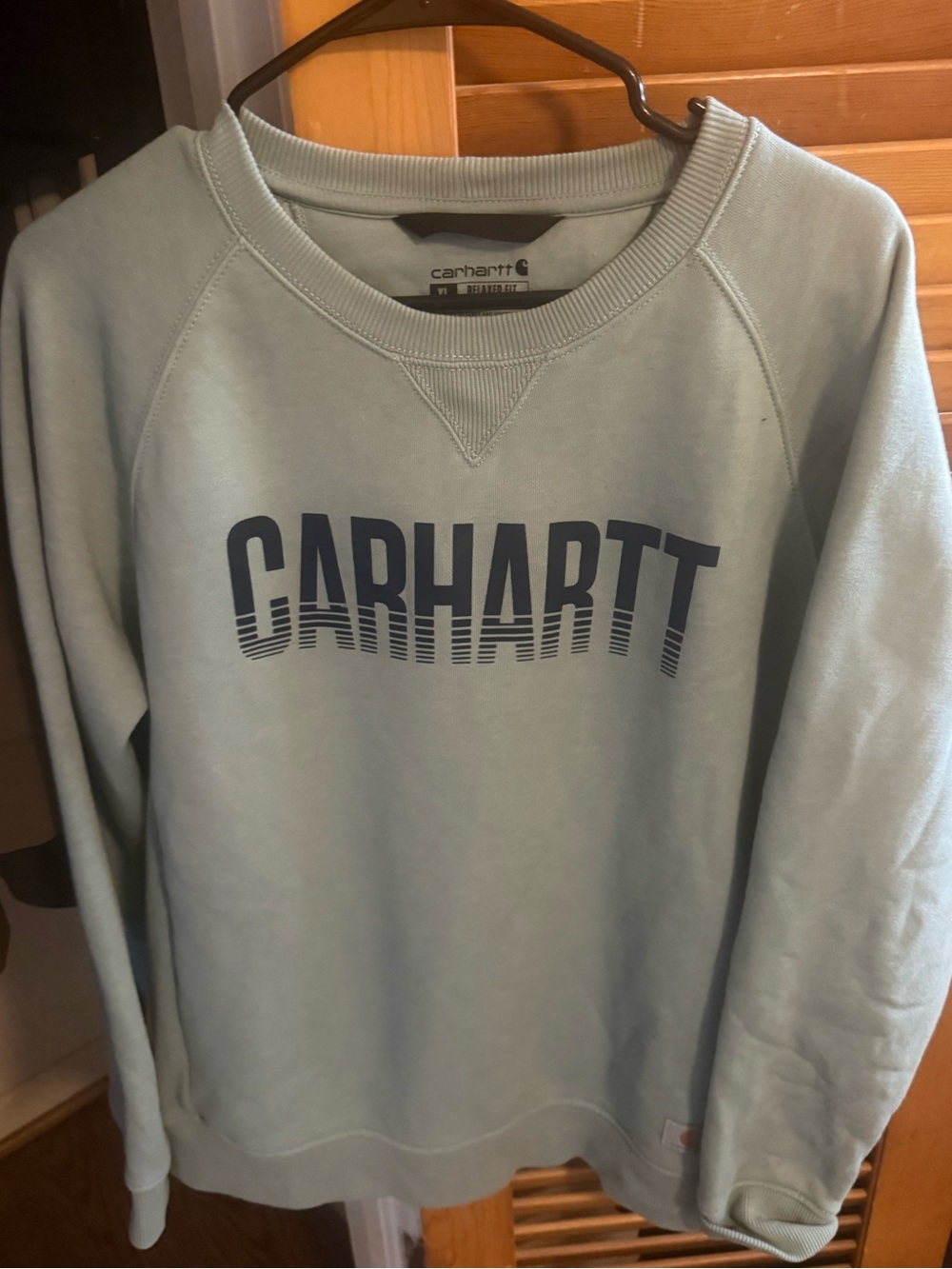 Carhartt Men's Pale Blue Logo Crewneck Sweatshirt
